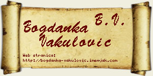 Bogdanka Vakulović vizit kartica